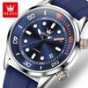 OLEVS Brand Original Automatic Mechanical Watch Men's Sports Silicone Strap Waterproof Luminous Calendar Men Watches