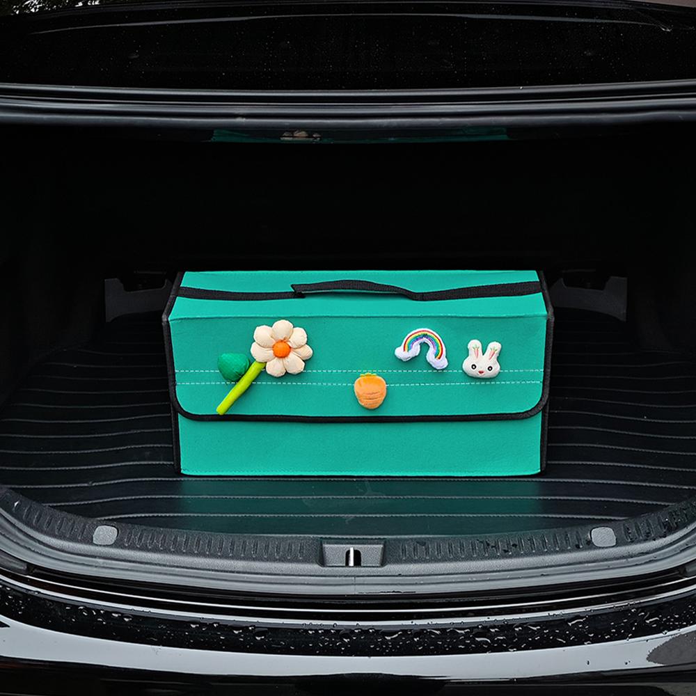 Large Anti-Slip Boot Storage Organizer Soft Felt Car Trunk Organizer with Compartments Tool Bag Accessory for Vehicle
