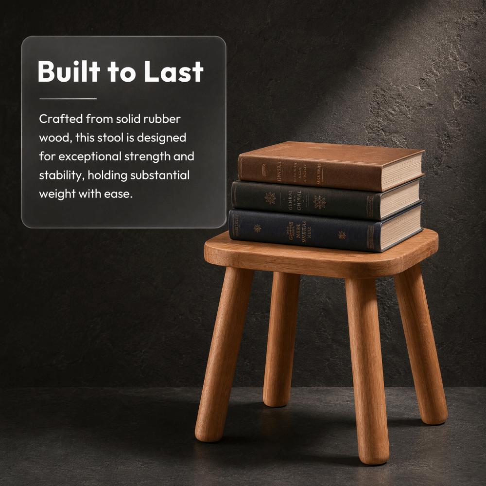 Solid Wood Mushroom Stool Low Small Bench Home Decor Side Seat Bedroom