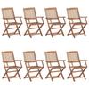 vidaXL Folding Chairs, 8 Pieces, Solid Acacia Wood