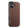 SUTENI J06 For iPhone 16 Plus Case Litchi Texture Leather Wallet Phone Shell Compatible with MagSafe