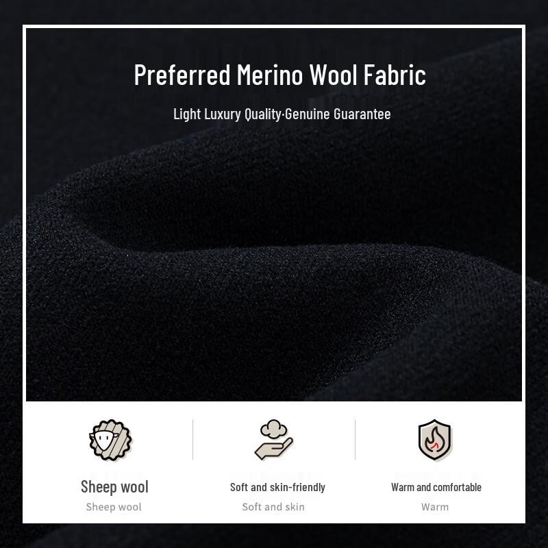 MONTAGUT Men's Warm Wool Blend Straight-Leg Business Casual Pants