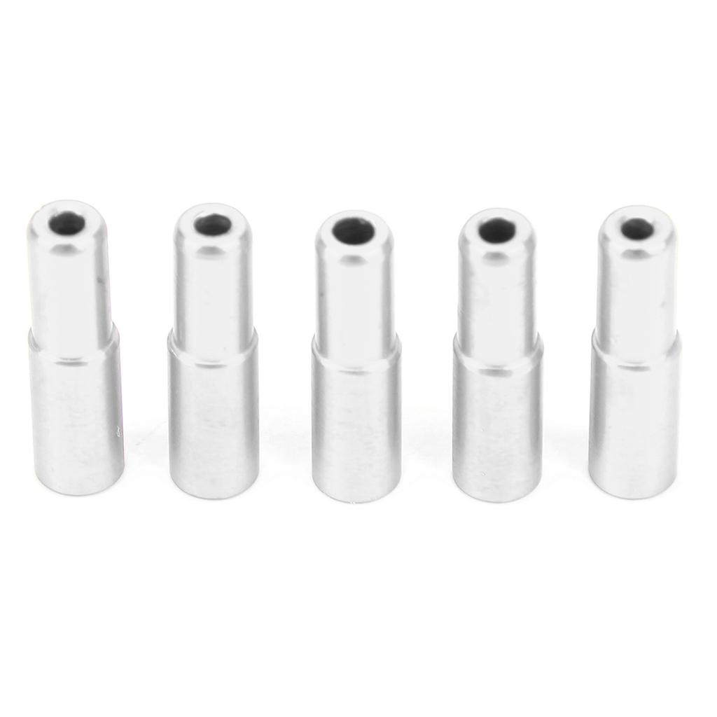 DUUTI 5 Stück Aluminiumlegierung Fahrrad Bremskabelschlauchkappe für 5mm Kabel Bremskabelkappen Zubehör Silber