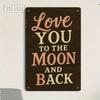 Tin Sign Love You To The Moon Metal Wall Art 8x12 Inches Vintage Romantic Decor Plaque