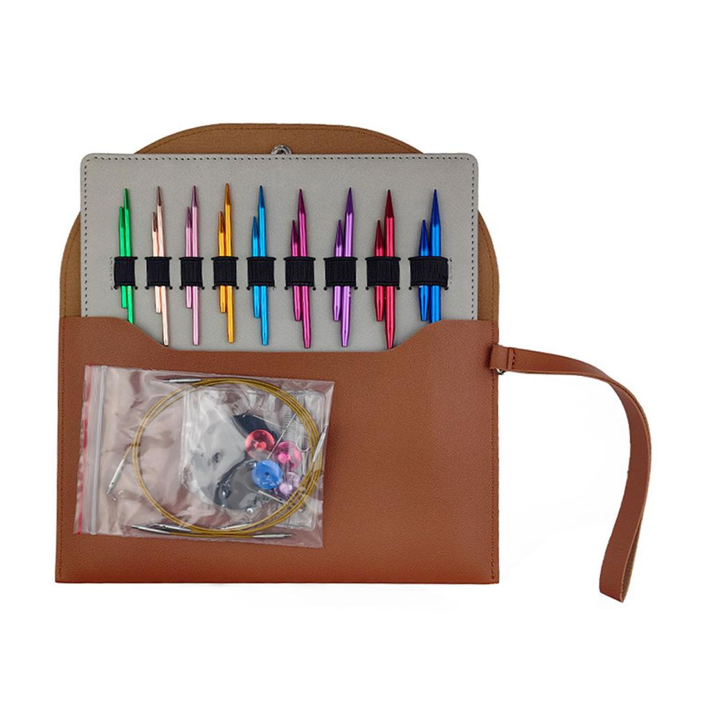 9Pairs Interchangeable Circular Knitting Needle Set 3.0mm-6.0mm for Knitting Sweater Sock Aluminum Knitting Needle Set