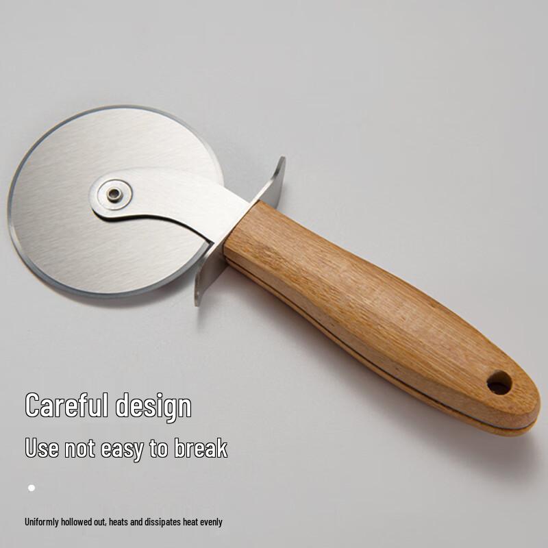 Jiwanggu Stainless Steel Pizza Cutter with Bamboo Handle - Set of 3