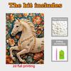 Pearl Painting 5D DIY White Horse Pearl Gemstone Art Diamond Painting Kit for Adults/Beginners Gift Ideas Home Decor Wall Art Craft
