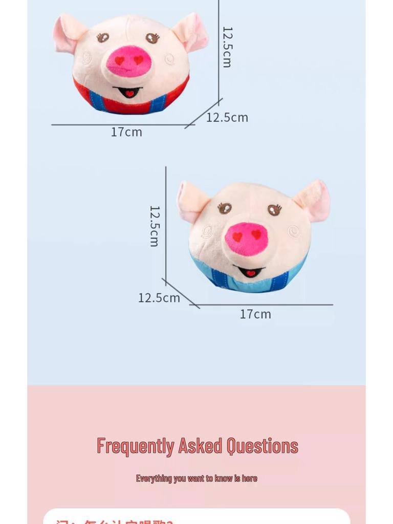 TikTok-inspiriertes springendes Schweinchen-Spielzeug: Beruhigender, singender und lernender Hüpfball für Babys und Kleinkinder.