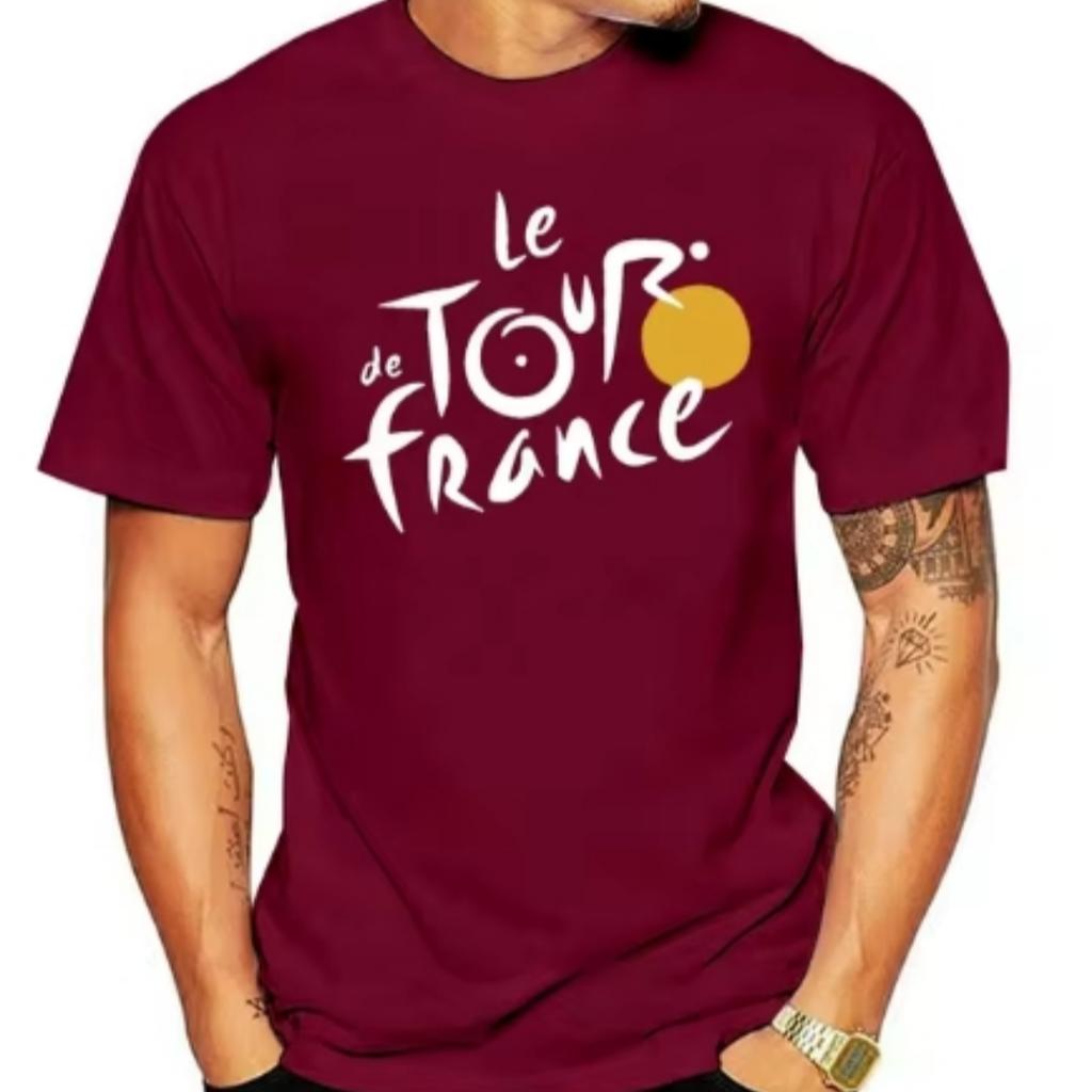 Sommer Rund Hals 3D Tour de France Trykk Topp Moteabel Casual Kortermet Herre T-skjorter