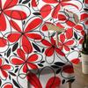 Roter Blumen-Blätter-Vorhang für Schlafzimmer, Tüll-Voile-Vorhang für Küche, Wohnzimmer, Dekor, Fensterbehandlung