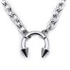 Neue Mode Punk Nasenclip Halskette Geometrisch Retro Choker Halskette Gothic Dicker Runder Ring Punk Stil Kette Geschenke