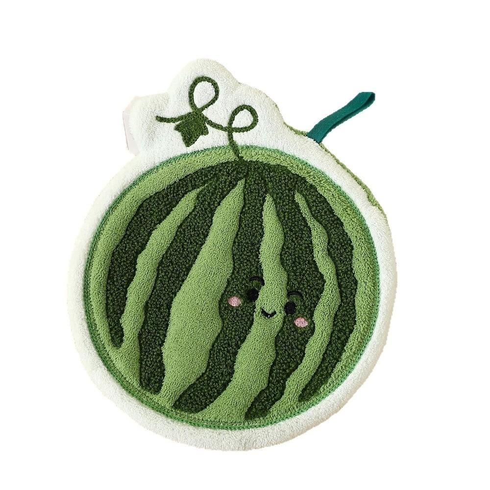 Cute Absorbent Hand Towel Coral Fleece Fruit Pattern Cleaning Cloth Thickened Quick Drying Fleece Rag for Home Cleaning