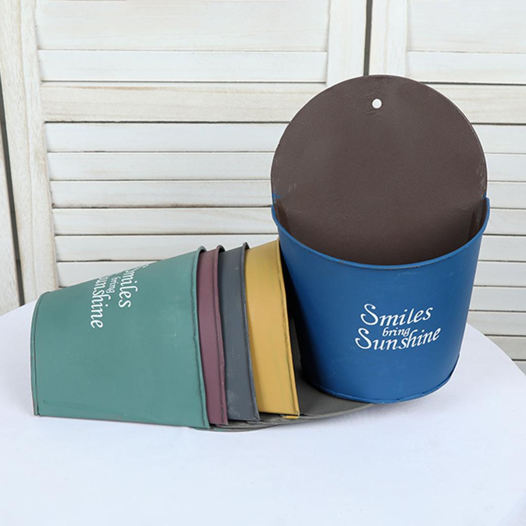 Ghiveci de fier montat pe perete, ghiveci de flori, jardineră creativă suspendată pe perete, ghiveci mic semicircular, decorațiune de perete pentru grădină