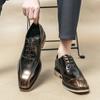 British Style Point-toe Men's Business Leather Shoes Fashion Lace-up Formal Dress Shoes Men Office Gentleman Shoes 2024