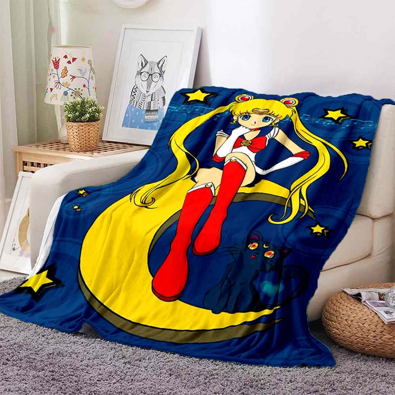 Various styles of Sailor Moon anime character blankets are suitable for use on beds, in bedrooms, on sofas, picnics, and other 1