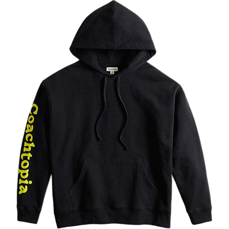 Coach Letter Print Hooded Long Sleeve Sweatshirt Unisex Sweatshirt Black CL507-BLC