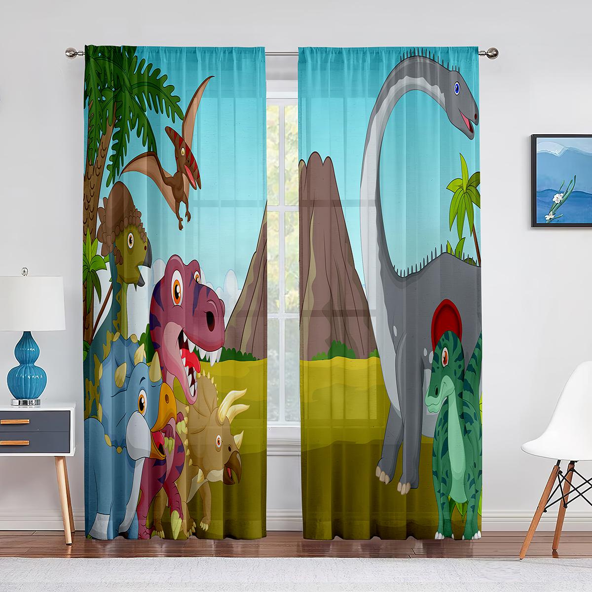 Тюль с изображением динозавра — фото 3