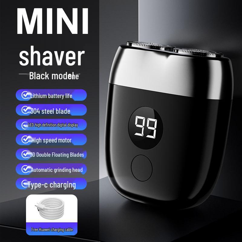 2025 Mini Electric USB Shaver with Digital Display — Portable Car-Mounted Beard Trimmer for Men.