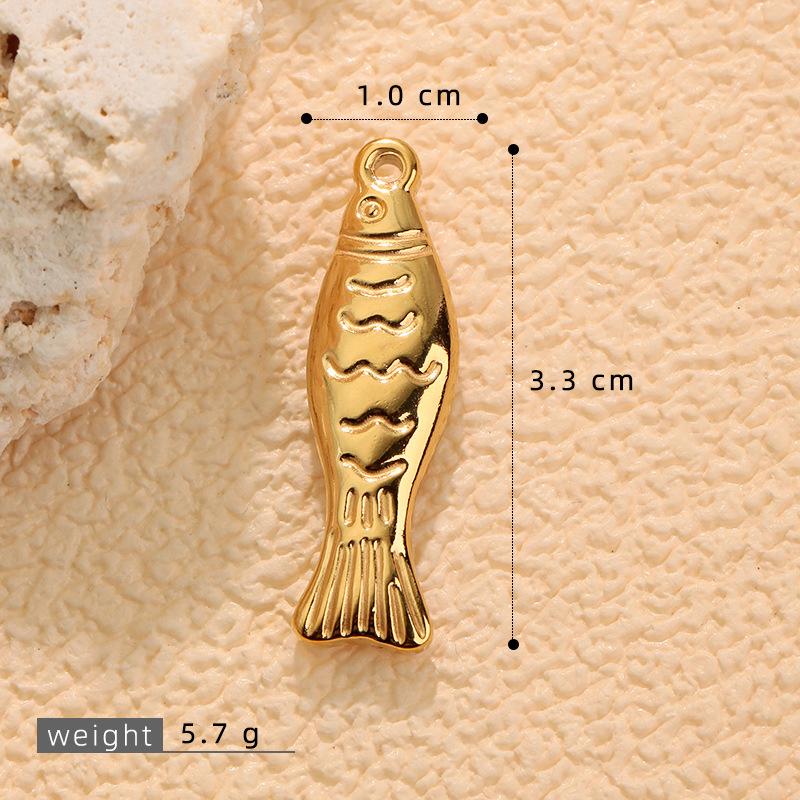 Goldener Fischgräten-Anhänger aus Edelstahl: Süßer Anhänger für DIY-Armbänder, Halsketten, Ohrringe