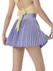 Damen Hochtaillierter Fake-Zweiteiler Plissierter Tennisrock mit Taschen
