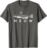 T-shirt Graphique Poisson-chat Miaou Jeu de Mots Drôle Pêcheur Amoureux Cadeau T-shirt