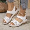 Fashion New  Fashion Summer Women's Leather Sandals Flat Shoes Summer Beach Large Size Fashion and Versatile Temperament Zapatos Mujer