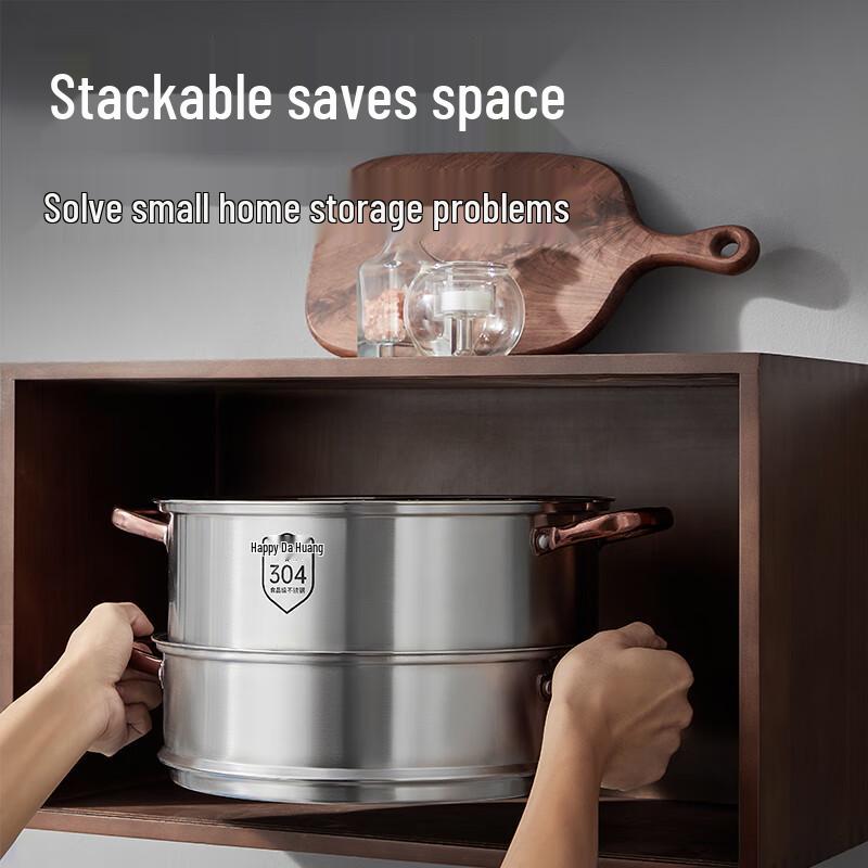 COOKER KING Rose Gold 3-Layer Steamer Pot