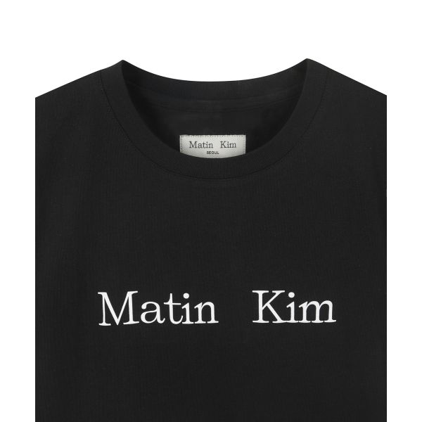 Matin Kim Solid Color Cropped T-Shirt With Logo Women tops Black MK2600TS741VBB