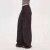 Women High Waist Pants Autumn Retro Cargo Wide Leg Pants Women's Curved Straight Floor Length Loose Casual Trouser
