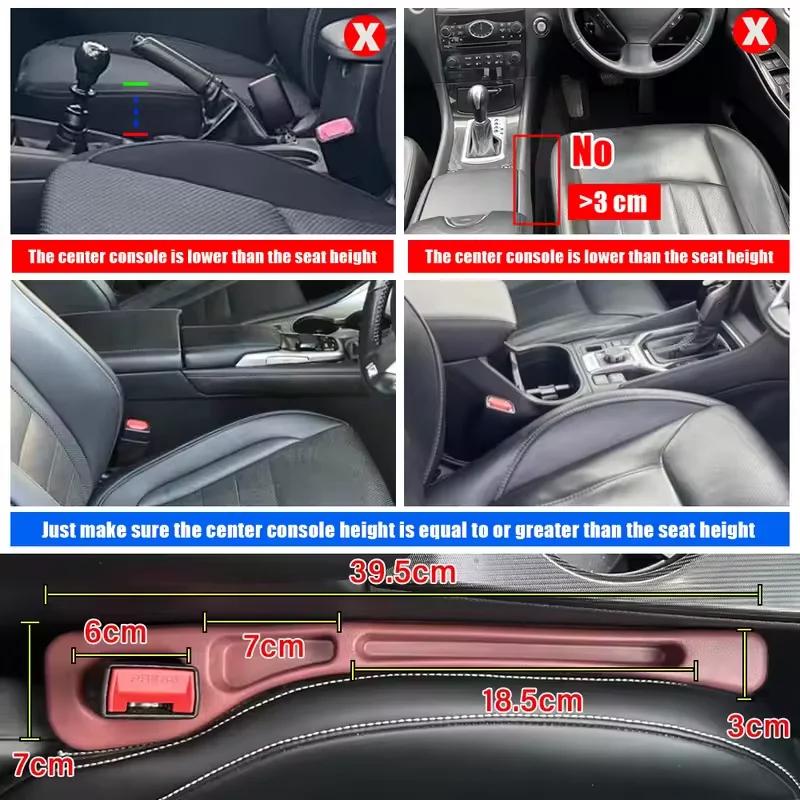 2pcs Universal Car Seat Gap Filler, Leakproof Anti-Loss with Multi-Pocket Organizer, for Sedan SUV Truck Auto Interior Storage