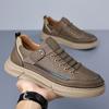 FashionOutdoor Men's Casual Shoes Genuine Leather Men Sneakers Handmade Man Driving Shoes Soft Leisure Walk Sneakers Treking Footwear