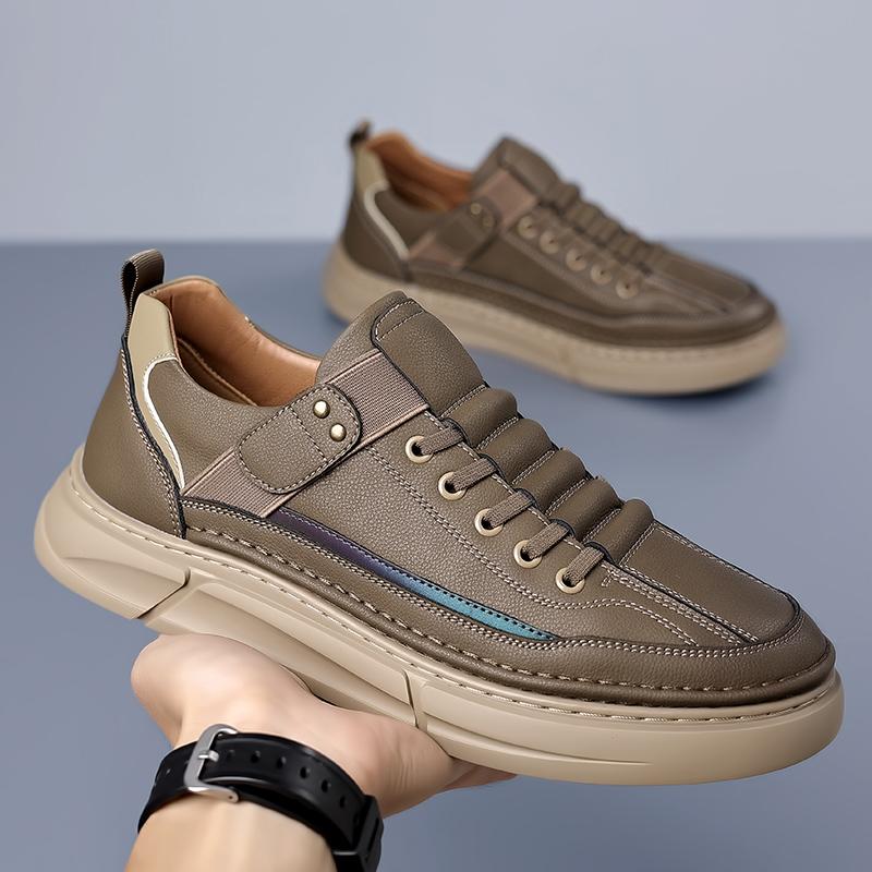 FashionOutdoor Men's Casual Shoes Genuine Leather Men Sneakers Handmade Man Driving Shoes Soft Leisure Walk Sneakers Treking Footwear