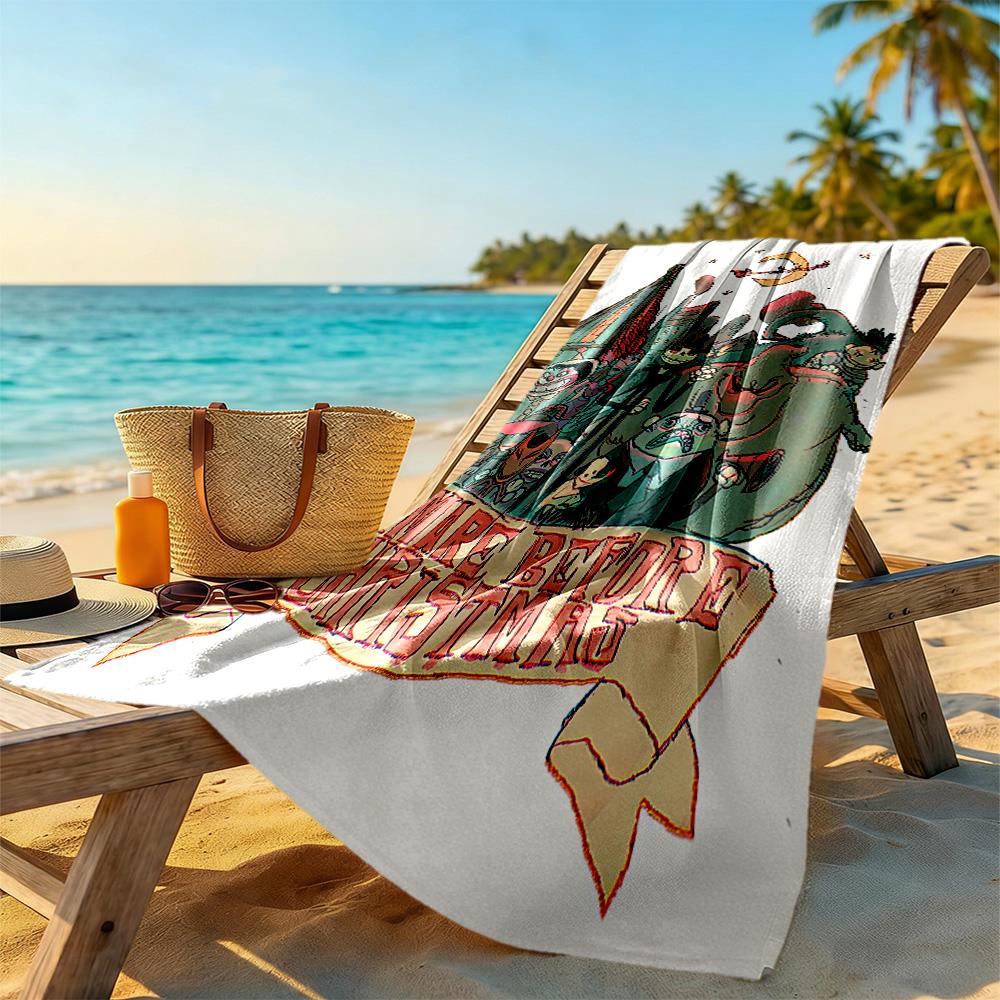 Christmas Nightmare Beach Towel Quick-Dry Soft Microfiber Comfortable Lightweight Portable for Swimming,Beach,Camping, Travel, Beach Accessories,Gym