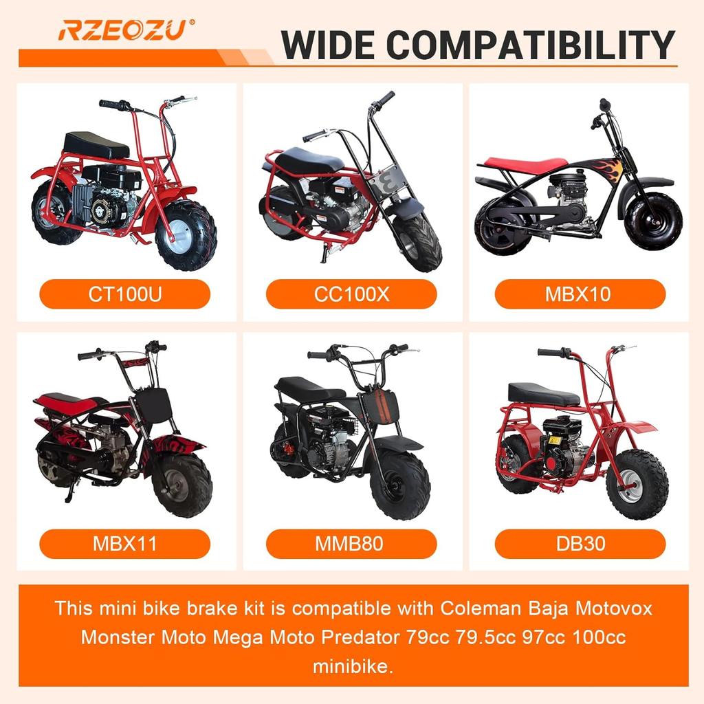 Mini Bike Brake Lever Kit Replacement For Coleman Minibike CT100U CC100X Motovox MBX10 MBX11 Monster Mega Moto 80Cc 105Cc Baja Doodlebug DB30 GMB100