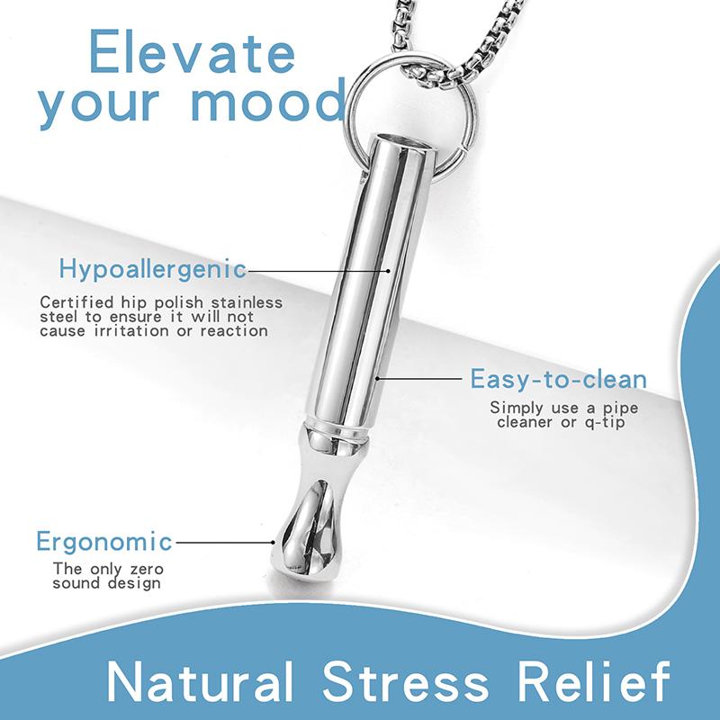 Stainless Steel Anxiety Stress Relief Necklace Mindful Breathing Meditation Necklaces Breathe Tool
