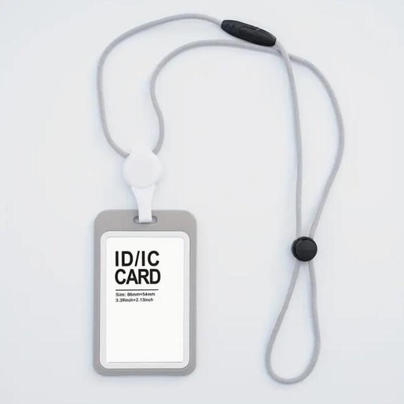 1/2 Stück ID-Zubehör mit Lanyard Ausweishalter Transparent Verstellbar Ausweishalter Tragbarer Kartenhalter