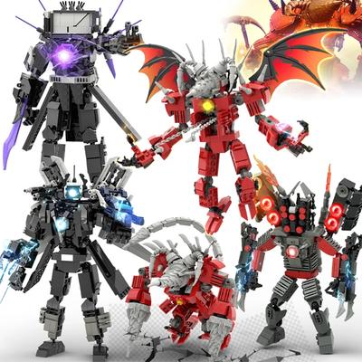 New Skibidi Toileted Titan Skibidi Clock Man Upgrade Building Blocks TVman Speakerman Figures Assembly Toys for Kid Xmas Gift
