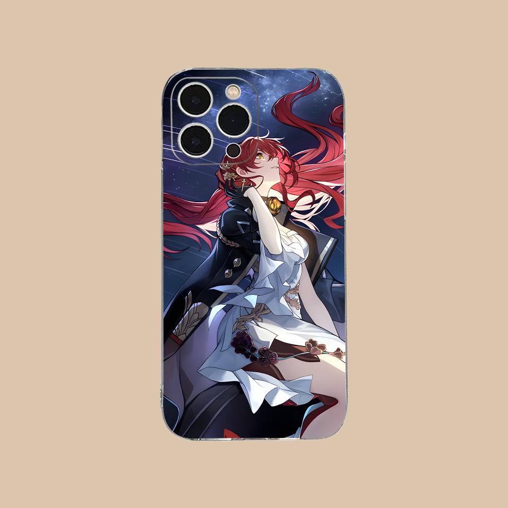 HSR Himeko Clear TPU Mobile Case for iPhone 17 16 15 14 13 12 11 X XR XS Air Pro Max Plus Mini Colorful Cover