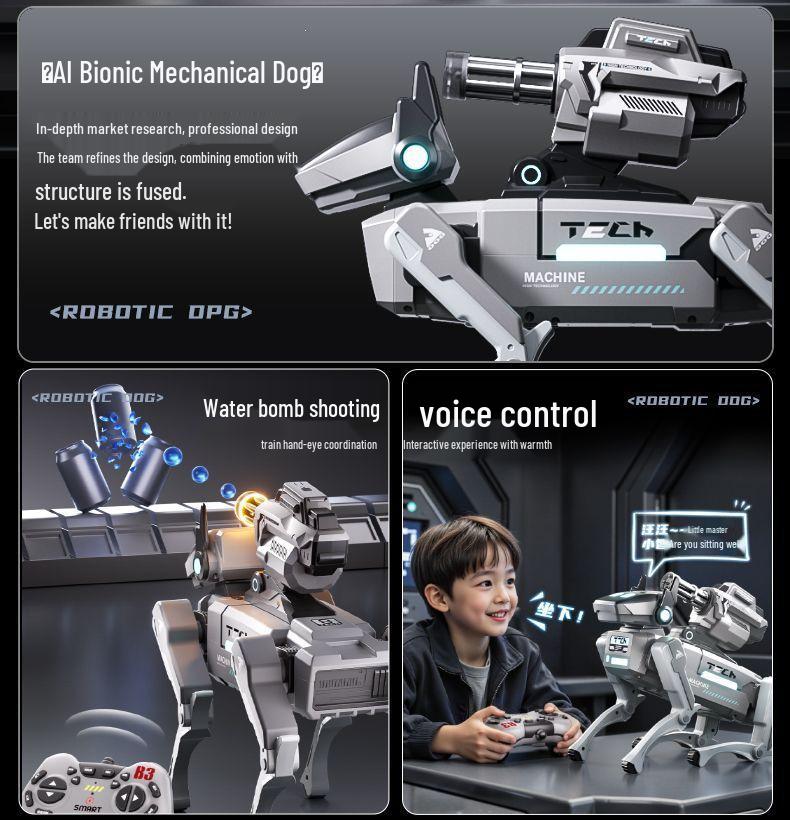 Smart AI Robot Dog Toy - Programmable Mechanical Pet with Remote Control for Children's Day Gift.