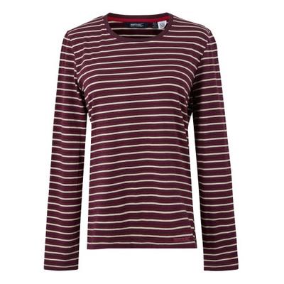 Camiseta feminina/feminina Federica Stripe de manga comprida