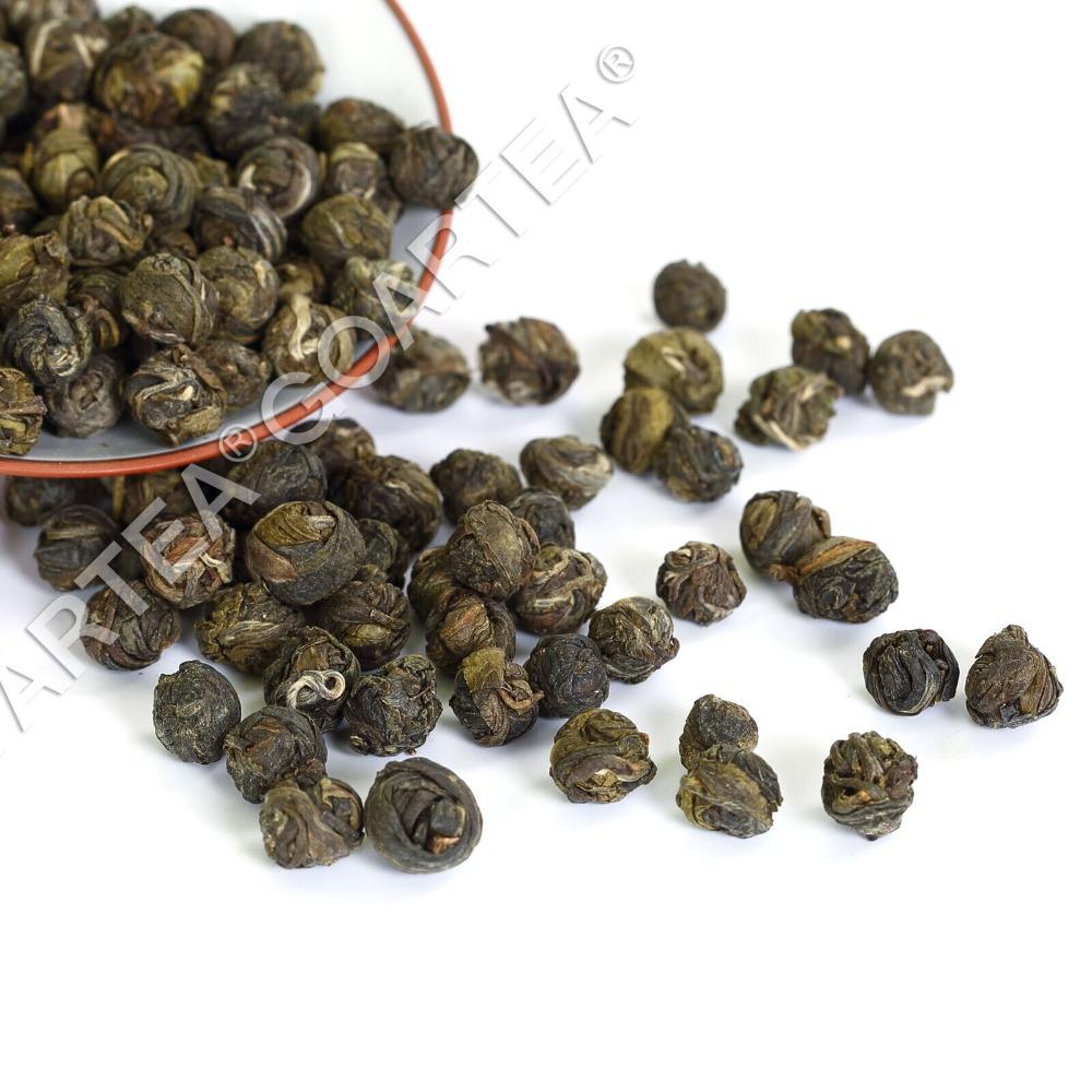 250g Prémiový zelený čaj Jasmine Dragon Pearl GOARTEA Kvalitní jasmínový čaj Voňavé aroma Bohatý na antioxidanty Osvěžující denní čaj pro milovníky čaje