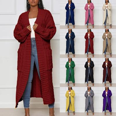 Women's Fashion Casual Cardigan Crum Cave Solid Color Knitted Sweater Coat