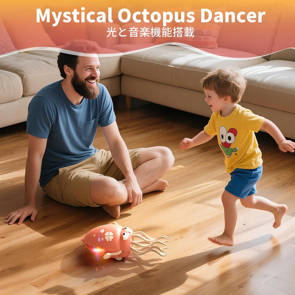 Electric Octopus for Dancing Electric Octopus Toy with LEDs and Rechargeable Interactive Obstacle Avoidance Musical Robot Pet Toy for and Kids Squids