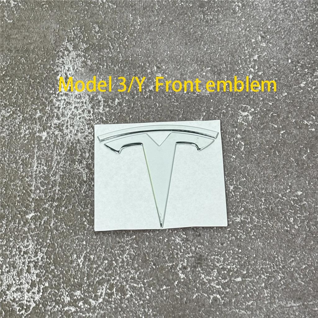 100% Authentic Tesla Model 3/Y Metal Logo Emblem - Front or Rear Trunk Replacement Kit Exterior Decoration Parts Car Accessory