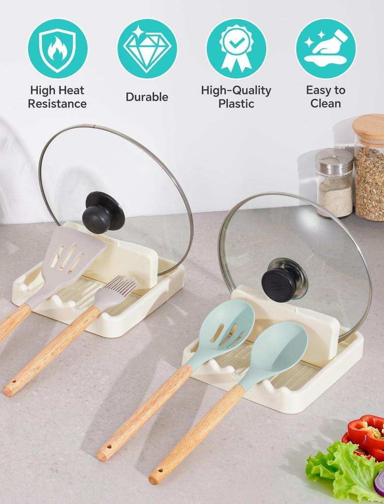 NiHome Set Ladle Pot Lid Ladle Kitchen Tool Storage 2-Piece Stand, Stand, Holder,