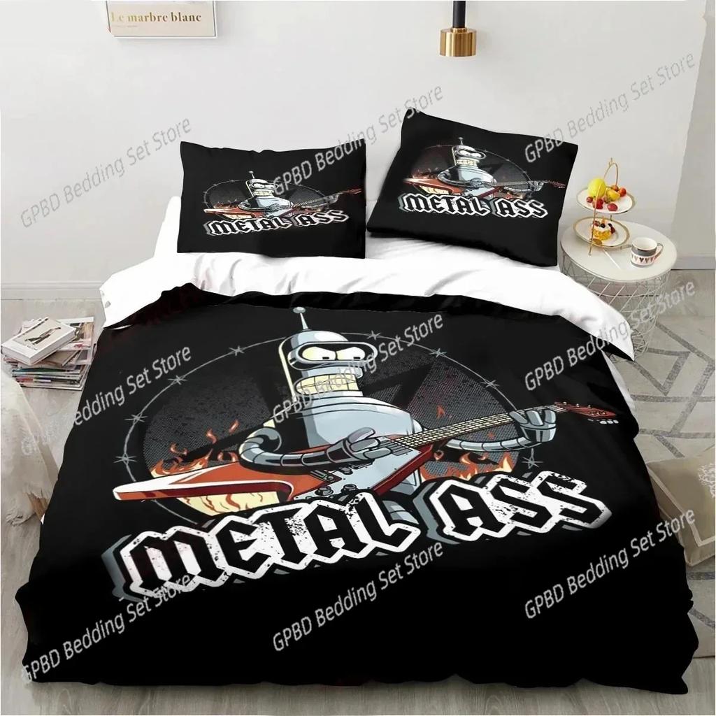 Cartoon Futuramas Bender Bedding Set Duvet Cover Bed Set Quilt Cover Pillowcase Comforter king Queen Size Boys Adult Bedding Set