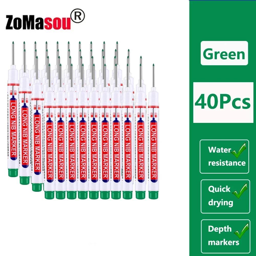 1/20/40/80Pcs Multi-purpose Long Head Markers Pen Bathroom Woodworking Decoration Waterproof Deep Hole Marker Pen Ink Wholesale