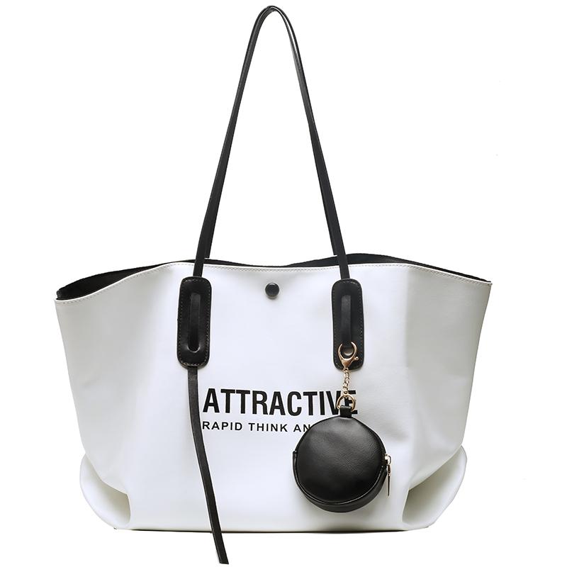 

Oversized Letter Tote Bags For Women Soft PU Leather Large Capacity Shopper Shoulder Bag 2026 Spring New Designer Handbag Luxury 50x32x20cm