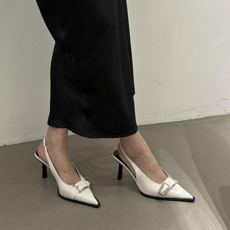 2025 Women Shoes Pumps Sandals Spring Fashion Pointed Toe Slingbacks Female Footwear Summer Ladies Shallow Shoes High Heels