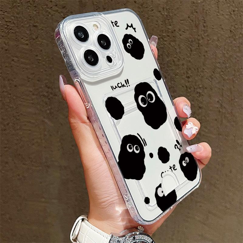Card Slot Holder Silicone Wallet Pocket Case For Samsung S23 S24 S25 Ultra Xiaomi Redmi 12C 14C 13C Honor Honor 200 Smart 90 Cover Clear Phone Bumper